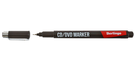 Маркер для дисков CD/DVD Berlingo, черный Маркер для дисков CD/DVD Berlingo, черный