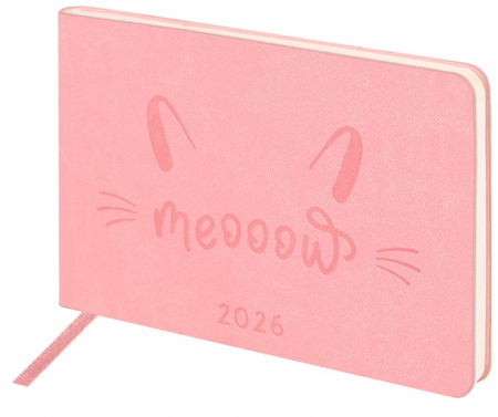 Еженедельник датированный на 2026 год Brauberg Imprint, 105*160 мм, 64 л., розовый Еженедельник датированный на 2026 год Brauberg Imprint, 105*160 мм, 64 л., розовый