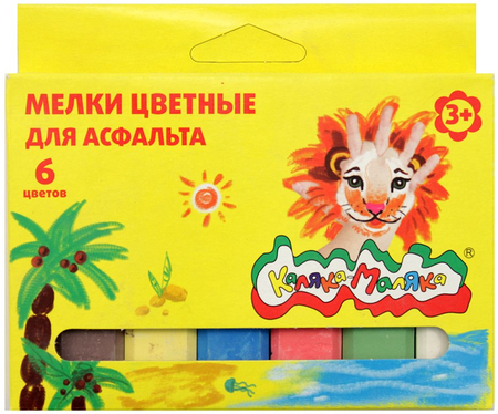 Мелки школьные «Каляка-Маляка», 6 шт., 6 цветов Мелки школьные «Каляка-Маляка», 6 шт., 6 цветов