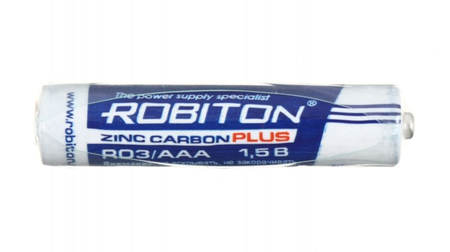 Батарейка солевая Robiton Zinc Carbon, AAA, R03, 1.5V