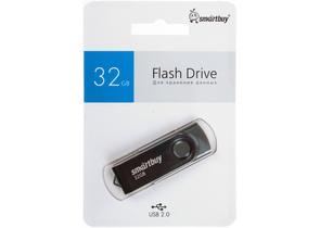 Флеш-накопитель SmartBuy Twist (2.0), 32 Gb, корпус черный Флеш-накопитель SmartBuy Twist (2.0), 32 Gb, корпус черный