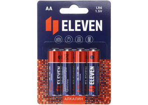 Батарейки щелочные Eleven, AA, LR6, 1.5V, 4 шт.