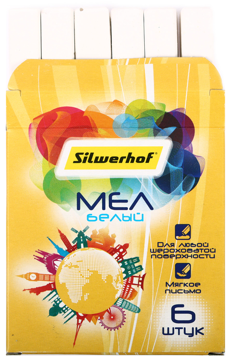 Мел белый Silwerhof, 6 шт., «Солнечная коллекция» Мел белый Silwerhof, 6 шт., «Солнечная коллекция»