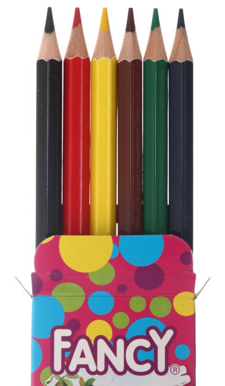 Карандаши цветные Fancy, 6 цветов, длина 175 мм, ассорти