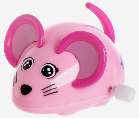 Игрушка заводная пластиковая, «Мышка», розовая