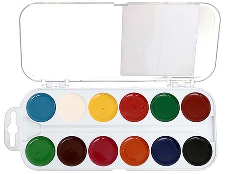Акварель медовая Fancy, 12 цветов, в пластиковой коробке, без кисти