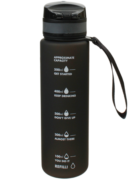 Бутылка для воды пластиковая Meshu, 600 мл, «Выходи за рамки», черная