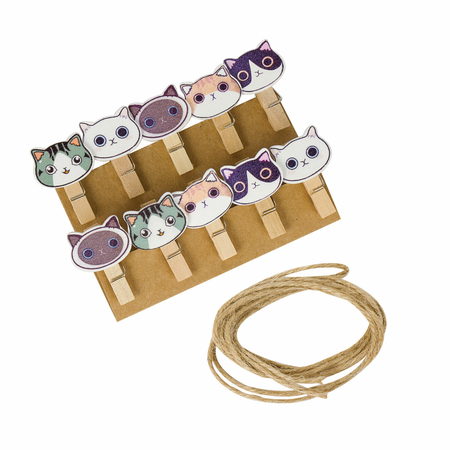 Прищепки декоративные со шпагатом, 10 шт., длина 3,5 см Прищепки декоративные со шпагатом, 10 шт., длина 3,5 см