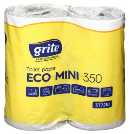 Бумага туалетная Grite Eco Mini, 4 рулона, ширина 96 мм, серая