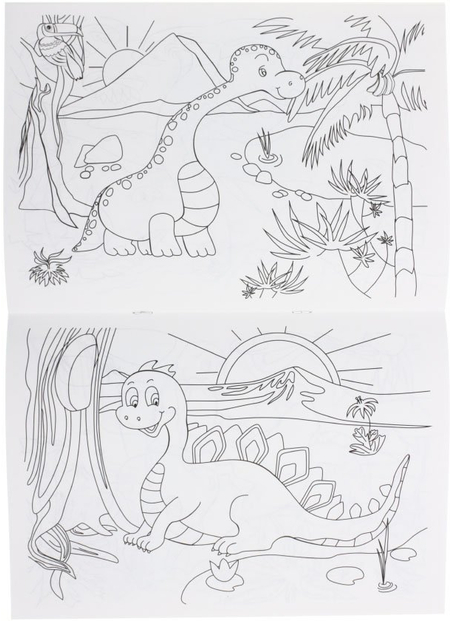Раскраска «Каляка-Маляка», А4, 4 л., «Динозаврики»