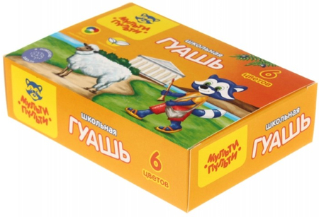 Гуашь «Енот в Греции», 6 цветов*17,5 мл