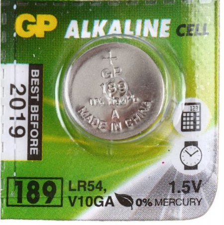 Батарейка щелочная дисковая Camelion Alkaline, AG10, LR1130, GP 189, 1.5V