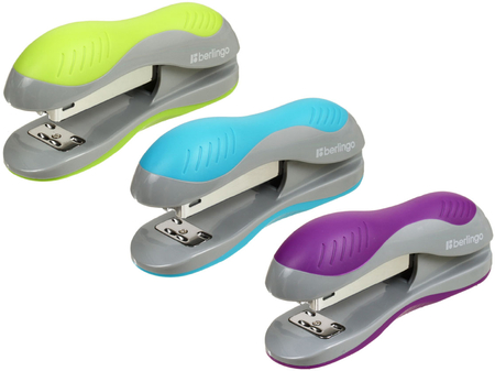 Степлер Berlingo, скобы №24/6-26/6, 25 л., 130 мм, ассорти