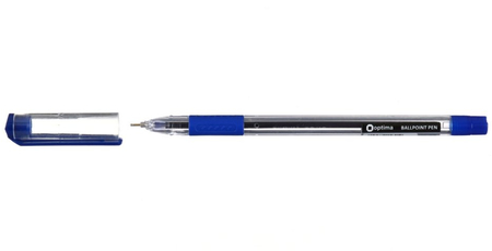 Ручка шариковая Optima Connect, корпус прозрачный, стержень синий