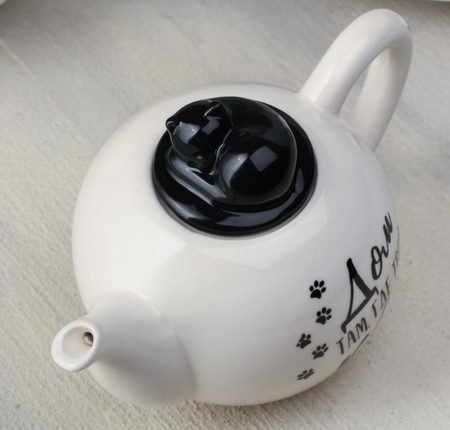 Чайник заварочный керамический «Дом там, где твой кот», 350 мл Чайник заварочный керамический «Дом там, где твой кот», 350 мл