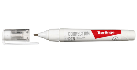 Корректирующая ручка Berlingo, 7 мл, металлический пишуший узел