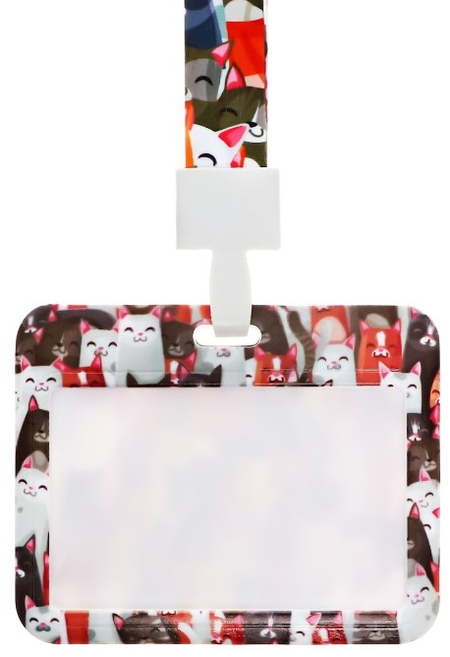 Чехол для бейджа и карточек Sima-Land (ПВХ), 8*10 см, лента 42 см, «Кошки» Чехол для бейджа и карточек Sima-Land (ПВХ), 8*10 см, лента 42 см, «Кошки»