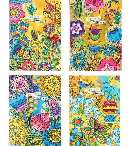 Блокнот My Floral Notebook, 150*203 мм, 80 л., линия, ассорти