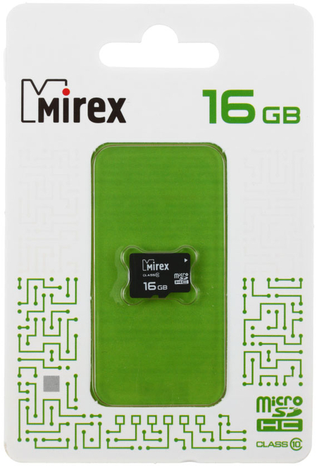Карта памяти micro Mirex class 10, micro SDНС, class 10, 16 Gb