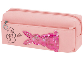 Пенал двухкамерный «Юнландия» Elements For Girls, 20×7×9 см, «Зайка», розовый