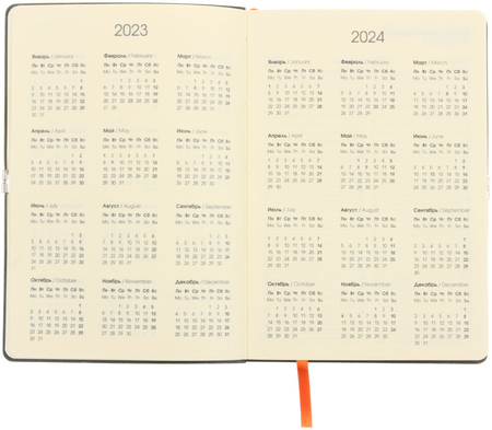 Ежедневник недатированный Lite Book (А5), 145*205 мм, 136 л., Оранжевый