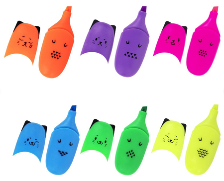Маркер-текстовыделитель мини Brauberg Kids, Cute Cats Neon, ассорти