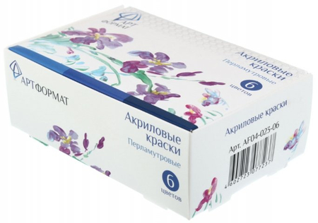 Краски акриловые ARTформат, 6 цветов*22 мл, перламутровые