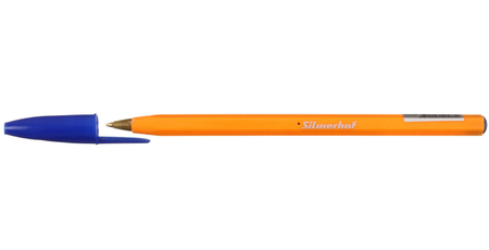 Ручка шариковая одноразовая Silwerhof Orange, корпус оранжевый, стержень синий