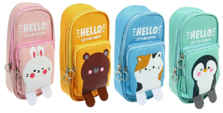 Пенал мягкий двухкамерный Sima-Land, 220*90*60 мм, «Зверушки», ассорти