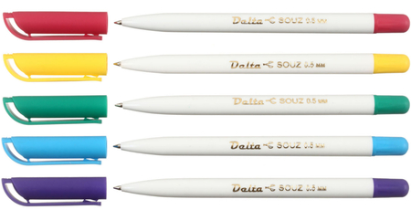 Ручка шариковая Delta, корпус белый/ассорти, стержень синий