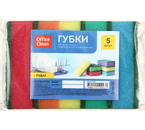Губки для посуды OfficeClean, 90×65×27 мм, 5 шт., Maxi