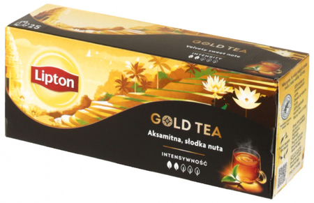 Чай Lipton Gold Tea ароматизированный пакетированный , 37,5 г, 25 пирамидок, черный чай с добавками