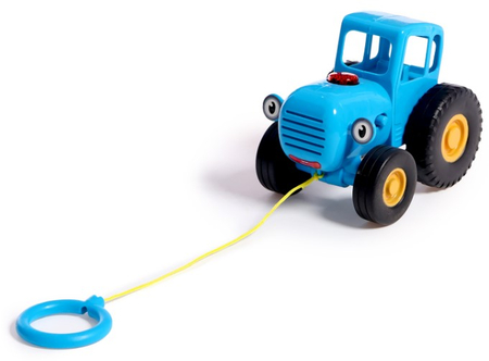 Каталка детская музыкальная на верёвке «Синий трактор», 16*10*14 см