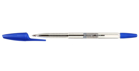 Ручка шариковая Berlingo H-20, корпус прозрачный, стержень синий