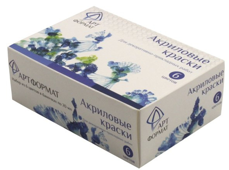 Краски акриловые ARTформат, 6 цветов*20 мл