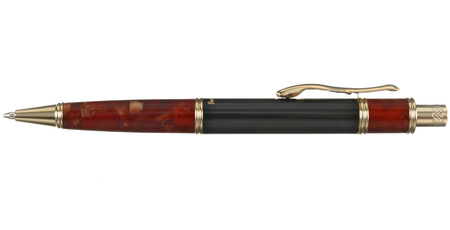 Ручка подарочная шариковая Manzoni Perugia, корпус «темный янтарь»