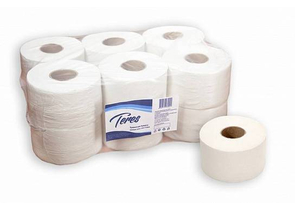 Бумага туалетная «Teres Эконом», 12 рулонов, ширина 90 мм, серая