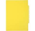Папка-уголок пластиковая с 3 отделениями «Бюрократ» А4+, толщина пластика 0,15 мм, желтая