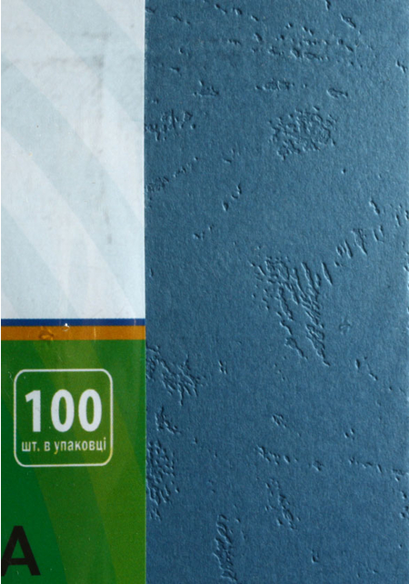 Обложки для переплета картонные D&A (А4), А4, 100 шт., 230 г/м2, синие, тиснение «под кожу»