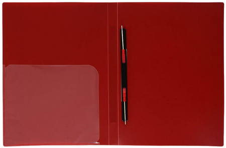 Папка-скоросшиватель пластиковая с пружиной inФормат, толщина пластика 0,5 мм, красная