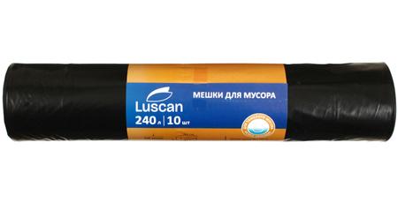 Пакеты для мусора Luscan (ПВД), 240 л, 10 шт., черные