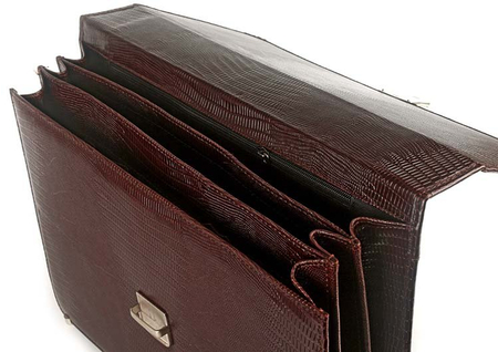 Портфель деловой из натуральной кожи «Кинг» 1081, 415*300*70 мм, рифленый коричневый Портфель деловой из натуральной кожи «Кинг» 1081, 415*300*70 мм, рифленый коричневый