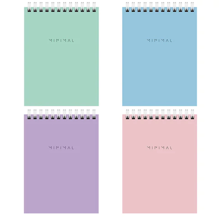Блокнот на гребне Brauberg (А6), 95*140 мм, 40 л., клетка, Minimal Pastel, ассорти Блокнот на гребне Brauberg (А6), 95*140 мм, 40 л., клетка, Minimal Pastel, ассорти