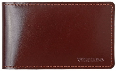 Визитница из натуральной кожи Versado 069.1, 65*110 мм, 1 карман, 16 листов, коричневая 