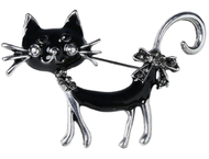 Брошь «Кошка кокетливая с бантом»