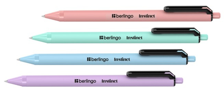 Ручка шариковая автоматическая Berlingo Instinct, корпус ассорти, стержень синий