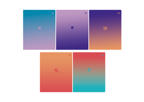 Тетрадь школьная А5, 40 л. на скобе BG «Градиент», 163×202 мм, линия, ассорти