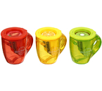 Точилка пластиковая Deli Cup, 2 отверстия, с контейнером, ассорти