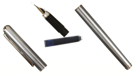 Ручка подарочная перьевая Luxor Cosmic, корпус серебристый, синяя
