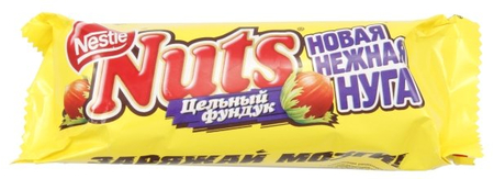 Батончик шоколадный Nuts, 50 г, шоколад с цельным фундуком Батончик шоколадный Nuts, 50 г, шоколад с цельным фундуком